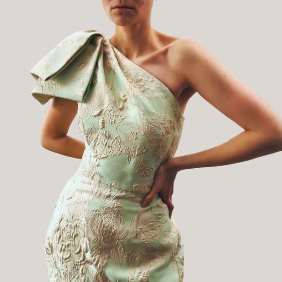 Frascara 4440 Spring 2023 Jacquard Column Fitted Evening Dress Couture Wedding - Picture 8 of 11